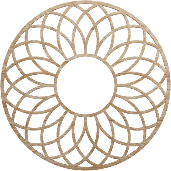 Ekena Millwork Cannes Wood Fretwork Pierced Ceiling Medallion, Red Oak, 28"OD x 9 5/8"ID x 1/4"T CMWP28X28X0250CNRO - main